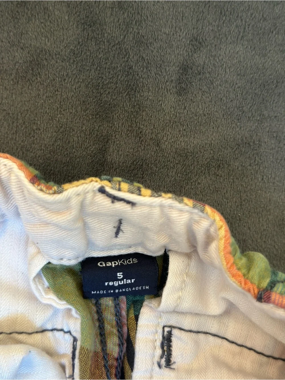 GAP Multicolor Plaid Cotton Shorts with Yellow and Teal